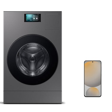 Samsung, Front Load Washer Dryer Combo 26x15kg, Silver, WD26DB8995BZG + Samsung S24FE 256GB