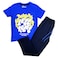 Basic and More Boys Graphic T-Shirt and Jogger Pajama Set, Blue and Navy