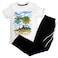 Basic and More Boys Graphic T-Shirt and Jogger Pajama Set, Blue and Navy
