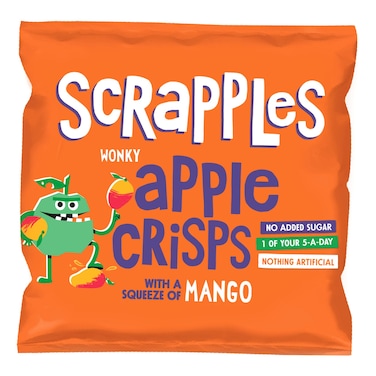 Scrapples No Added Sugar Wonky Apple Crisps with A Squeeze of Mango, 12g