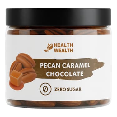 Health Wealth Zero Sugar Pecan Caramel Chocolate, 150g