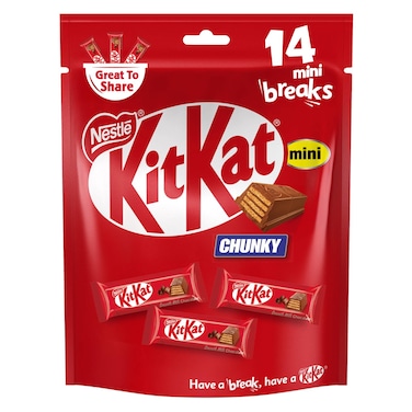 Nestle KitKat Chunky Mini Milk Chocolate Wafer Bag, 224g