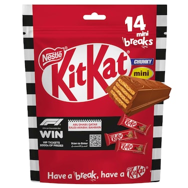 Nestle KitKat Chunky Mini Milk Chocolate Wafer Bag, 224g