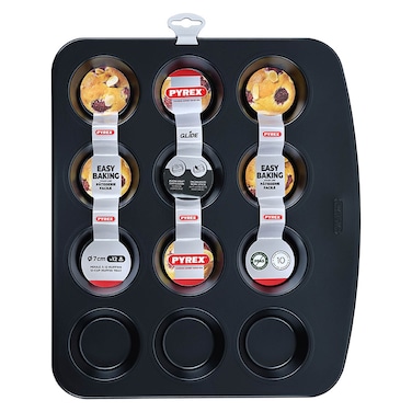 Pyrex Glide, 12 Cup Muffin Tray, 7cm