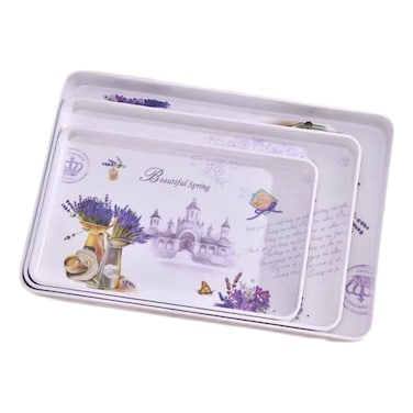 3 Pcs Plastic Serving Tray