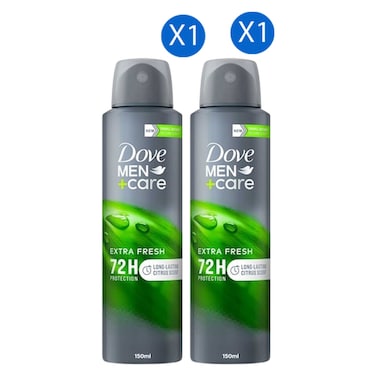 Dove Men+Care Anti-Perspirant Deodorant Body Spray, Extra Fresh, 150ml Pack of 2
