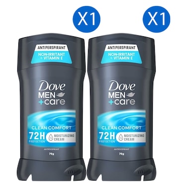 Dove Men+Care Clean Comfort Anti-Perspirant Deodorant Stick, 76g Pack of 2