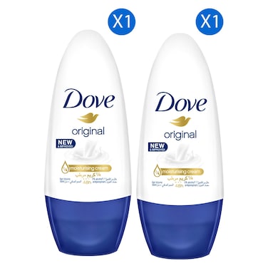 Dove Women Anti-Perspirant Deodorant Roll-On, Original, 50ml Pack of 2