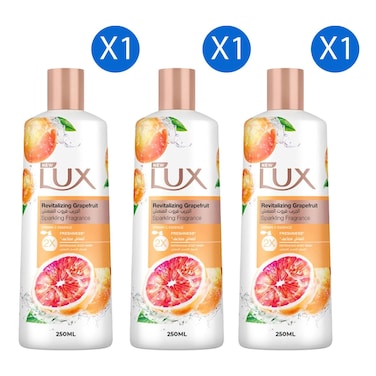 Lux Revitalizing Body Wash, Grapefruit, 250ml Pack of 3