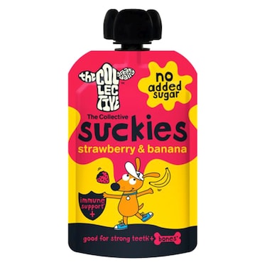 The Great Diary Collective Suckies No Added Sugar Strawberry and Banana Yoghurt Drink, 90g