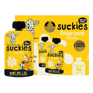 The Great Diary Collective Suckies Banana Yoghurt Drink Fridge Pack, 90g Pack of 6