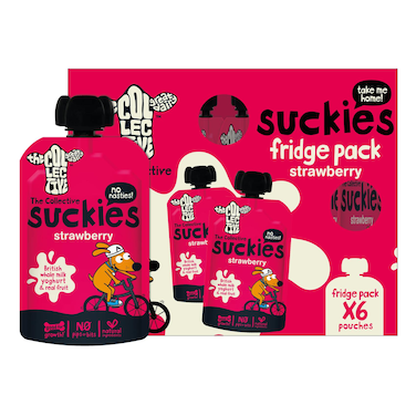 The Great Diary Collective Suckies Strawberry Yoghurt Drink Fridge Pack, 90g Pack of 6