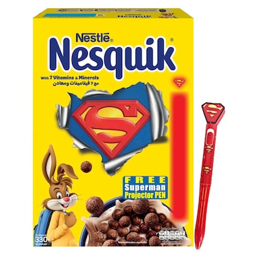 Nestle Nesquik Cereal, 330g + Superman Projector Pen