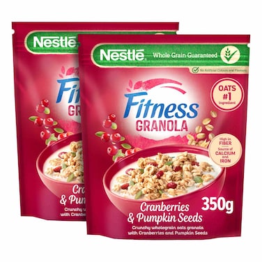 Nestle Fitness Cranberries and Pumpkin Seeds Granola, 350g Pack of 2