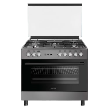 Daewoo Cooker DGC-S965PSI, 90 cm, Cast Iron, Smoke Inox, 5 Burners
