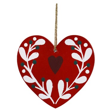 TMF Christmas Heart Ornament, Red, 12cm