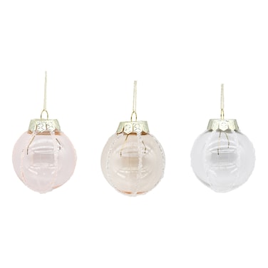 TS&amp;TB Christmas Ball, 3 Assorted, Transparent, 6cm