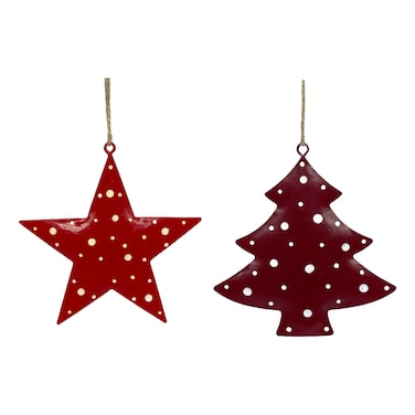 TMF Christmas Star and Tree, Assorted, 10cm