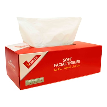 My Choice Soft Facial Tissue Box 2 Ply, 130 Sheets