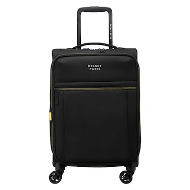 Delsey Paris Brochant 3.0 4 Double Wheel Soft Luggage Trolley, Black, 55cm