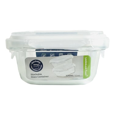 Lock &amp; Lock Fresh Limited Edition, Glass Square Food Container, 320ml