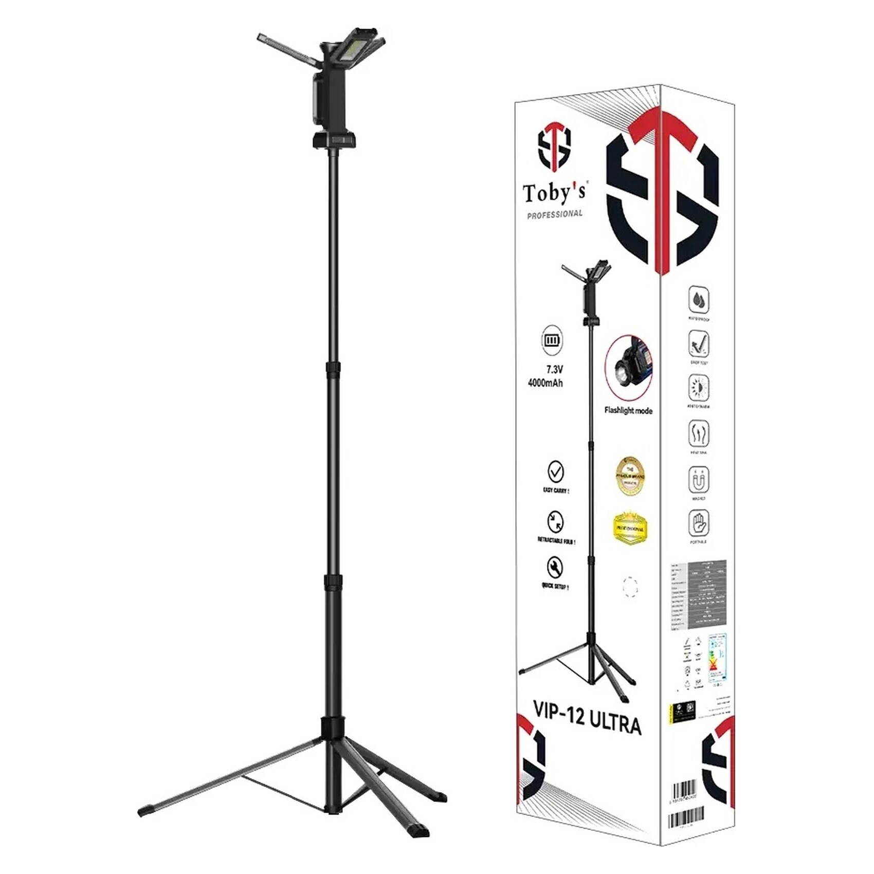 Buy Toby's VIP-12 Ultra Camping Light, 3 Flashlight Modes, 4000mAh, 7.3 ...
