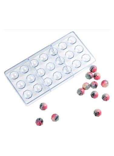 21-Cavity Diamond Chocolate Mold, Clear Polycarbonate Mold for Mousse, Jelly, and Candy