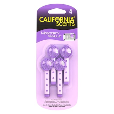 California Scents Vent Stick Car Air Freshener, Monterey Vanilla, Purple