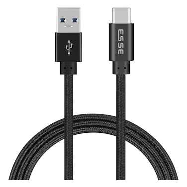 Hyphen Esse USB 3.0 to USB Type-C Data Sync and Charging Cable, Black, 2m