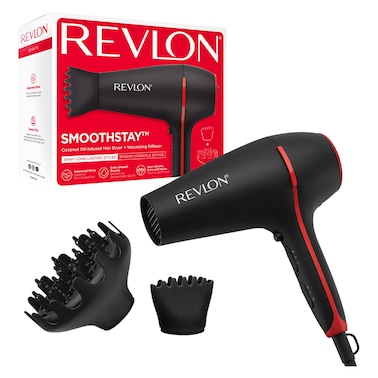 Revlon SmoothStay Hair Dryer with Volumising Diffuser RVDR5317ARB, Black, 1875 W, 2 Speed Setting
