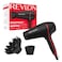 Revlon SmoothStay Hair Dryer with Volumising Diffuser RVDR5317ARB, Black, 1875 W, 2 Speed Setting