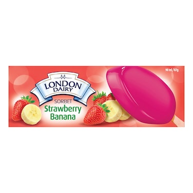 London Dairy Strawberry Banana Sorbet, 90ml