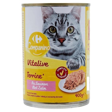 Carrefour Companino Adult Cat Food Salmon Pate, 400g