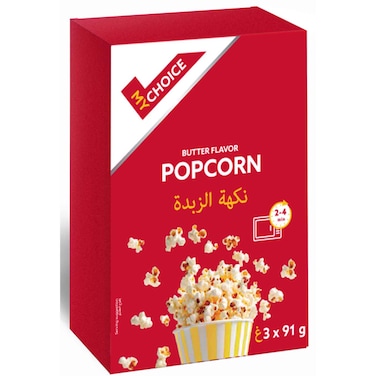 My Choice Microwave Popcorn Butter Flavor 91g, Pack of 3