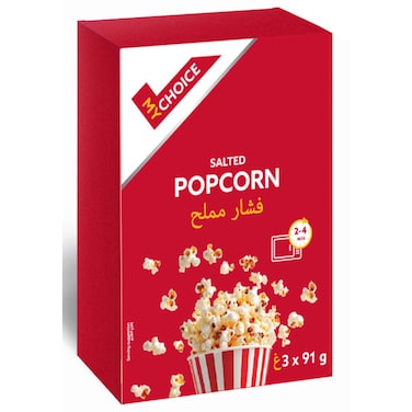 My Choice Microwave Popcorn Salted Flavor 91g, Pack of 3