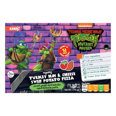 Nyumy Teenage Mutant Ninja Turtle Turkey and Cheese Sweet Potato Pizza,
