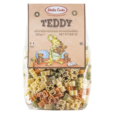 Dalla Costa Teddy Pasta with Tomato and Spinach, 250g