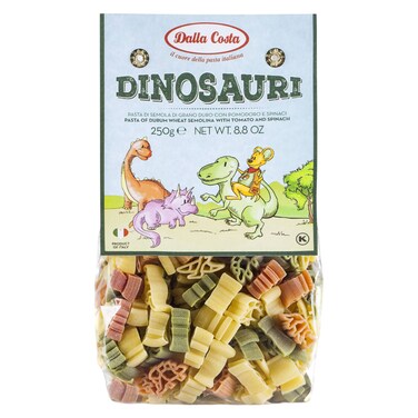 Dalla Costa Dinosauri Pasta with Tomato and Spinach, 250g