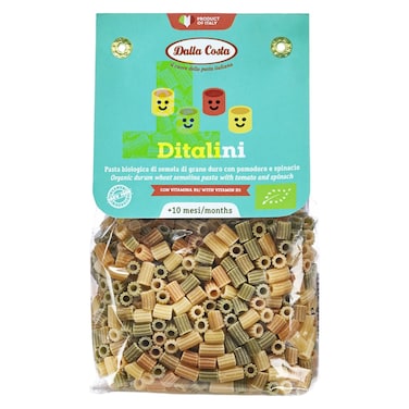 Dalla Costa Ditalini Pasta with Tomato and Spinach, 10 Months+, 200g