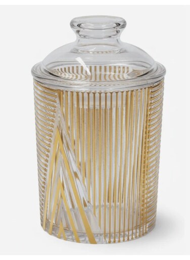 Contemporary Round Airtight Acrylic Storage Canister &acirc;&euro;&ldquo; Transparent Body with Unique Modern Design, Premium Kitchen Jar, 750 ml