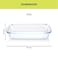 Borosil, Glass Rectangular Dish, Transparent, 2.2L