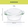 Borosil, Glass Round Casserole with Lid, Transparent, 1.5L