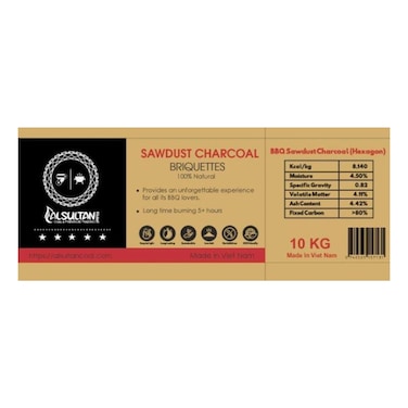 Al Sultan Sawdust Charcoal Briquettes, 10kg