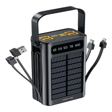 Green Lion Solar Power Bank, Black