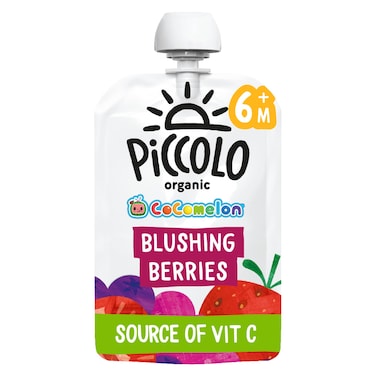 Piccolo Organic Cocomelon No Added Sugar Blushing Berries, Pears, Banana Fruit Smoothie, 6 Months+, 100g