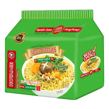 هوتامي سوبر رامن نودلز سريعة التحضير بالخضار، 65 غرام حزمة من 5