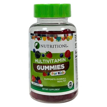 نيوترشنل مكمل غذائي للأطفال على شكل علكة متعدد الفيتامينات بنكهة التوت، 60 قطعة