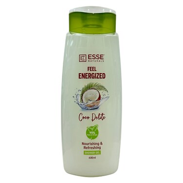 Esse Naturals Feel Energized Shower Gel, Coco Delite, 400ml