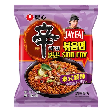 نودلز نونغشيم جاي فاي بنكهة التوم يام الحارة، 130 جرام.