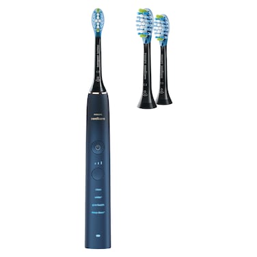 فيليبس سونيكاير دايموند كلين 9000 فرشاة أسنان قابلة لإعادة الشحن HX9911/92 + رؤوس فرشاة بديلة، قطعتان